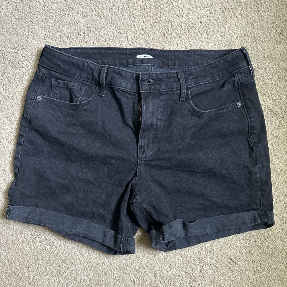 Old Navy Women's Black Denim Cuff Shorts